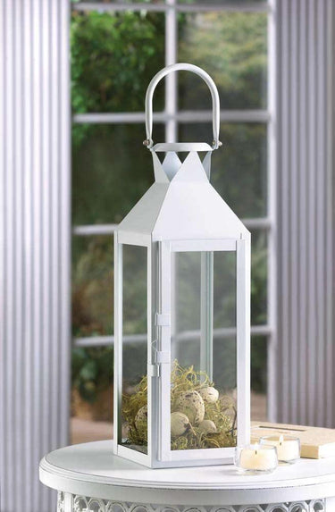White Manhattan Candle Lantern - The Fox Decor